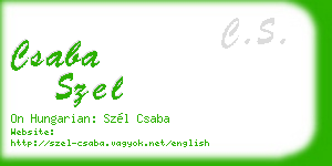 csaba szel business card