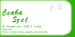 csaba szel business card